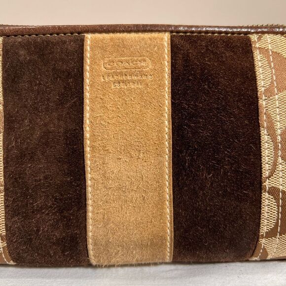 Coach Y2K Brown Signature Demi Suede East West Mini Bag - Picture 8 of 12